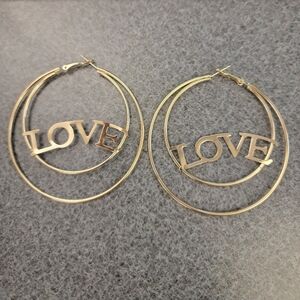COPY - Large Hoop Love Earrings